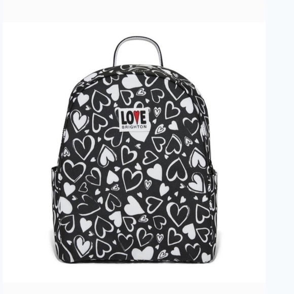Brighton Handbags - Brighton Love Heart Backpack - Black and White